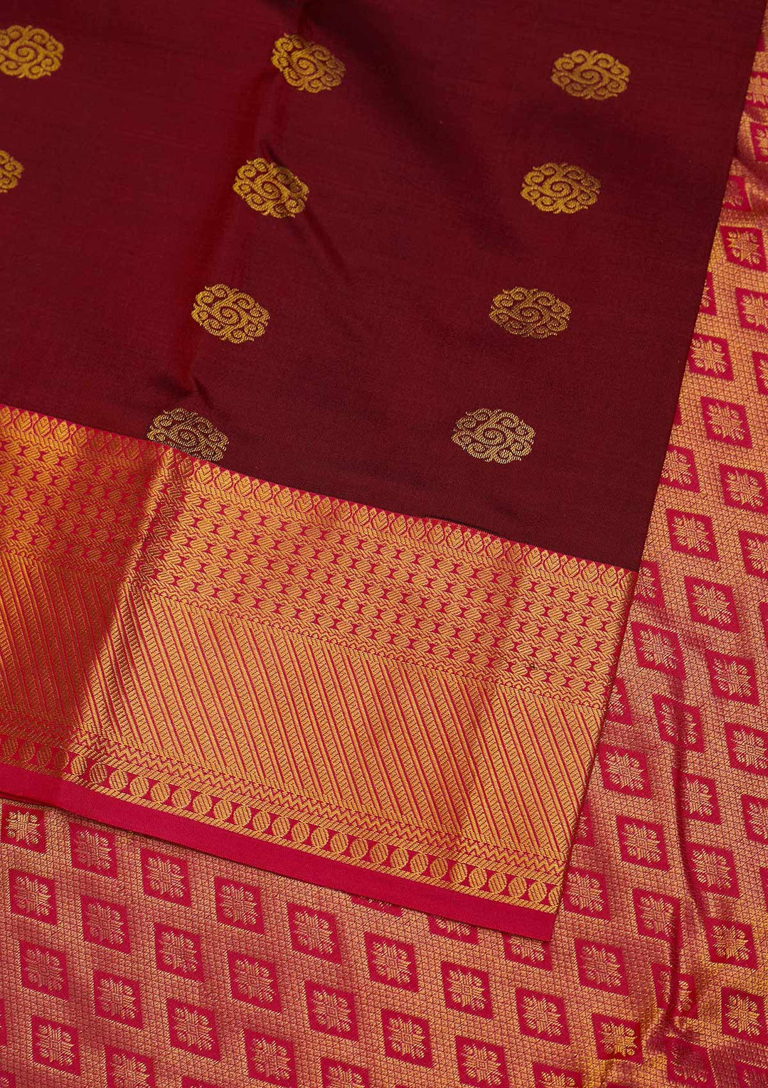 Maroon Zariwork Pure Silk Designer Saree - Koskii