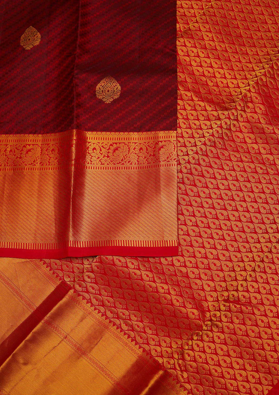 Maroon Zariwork Pure Silk Designer Saree - Koskii