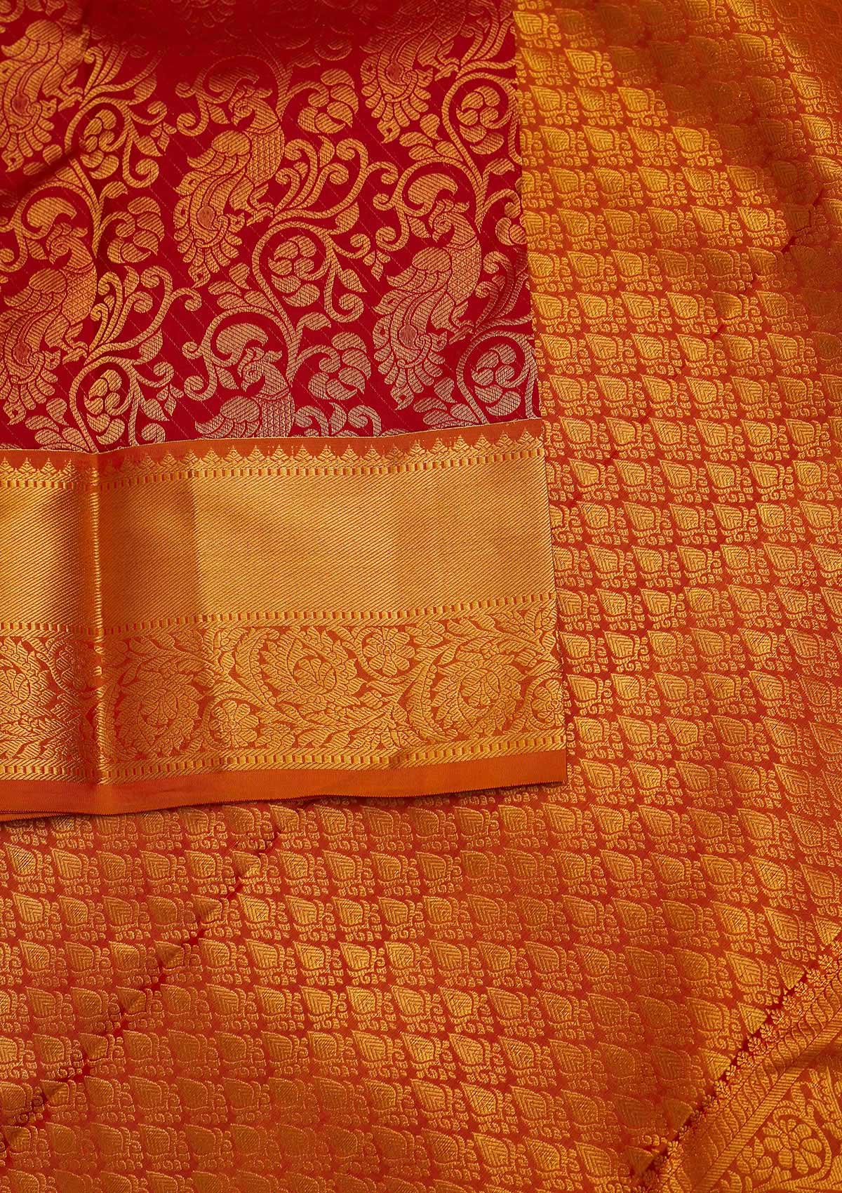 Maroon Zariwork Pure Silk Designer Saree - Koskii