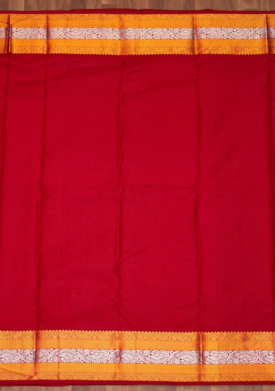 Maroon Zariwork Pure Silk Saree - Koskii