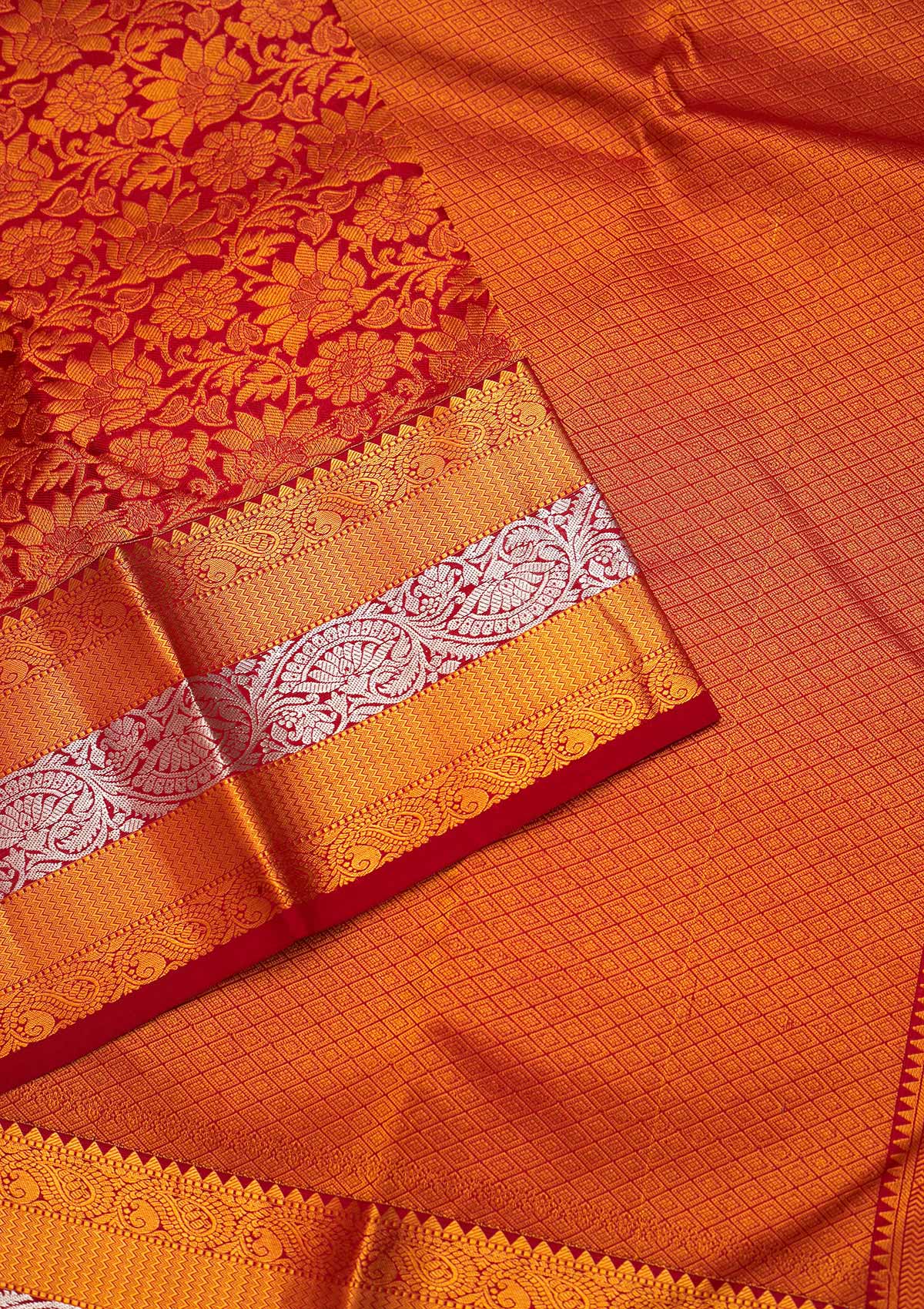 Maroon Zariwork Pure Silk Saree - Koskii
