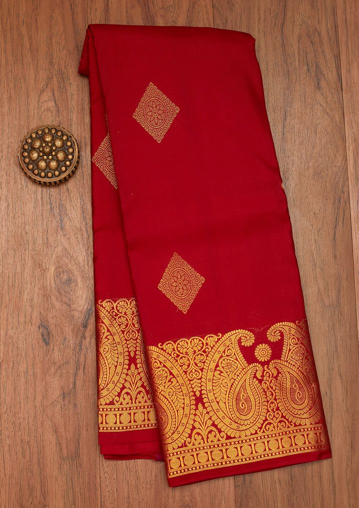 Maroon Zariwork Pure Silk Saree- Koskii