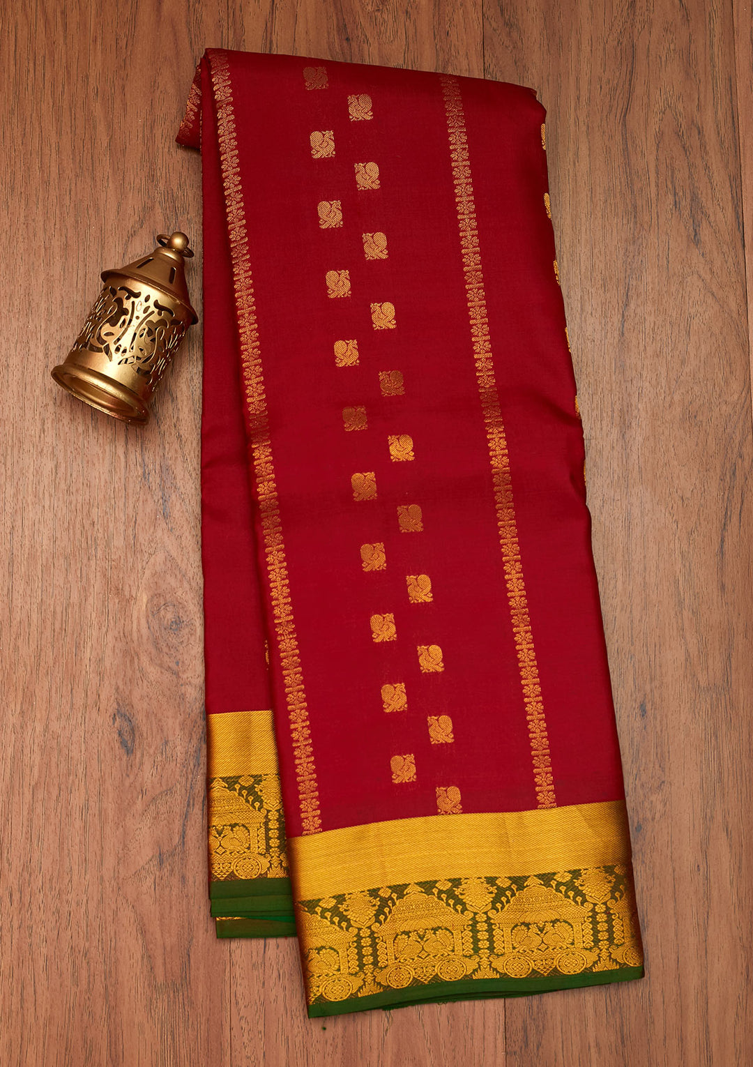Maroon Zariwork Pure Silk Saree- Koskii