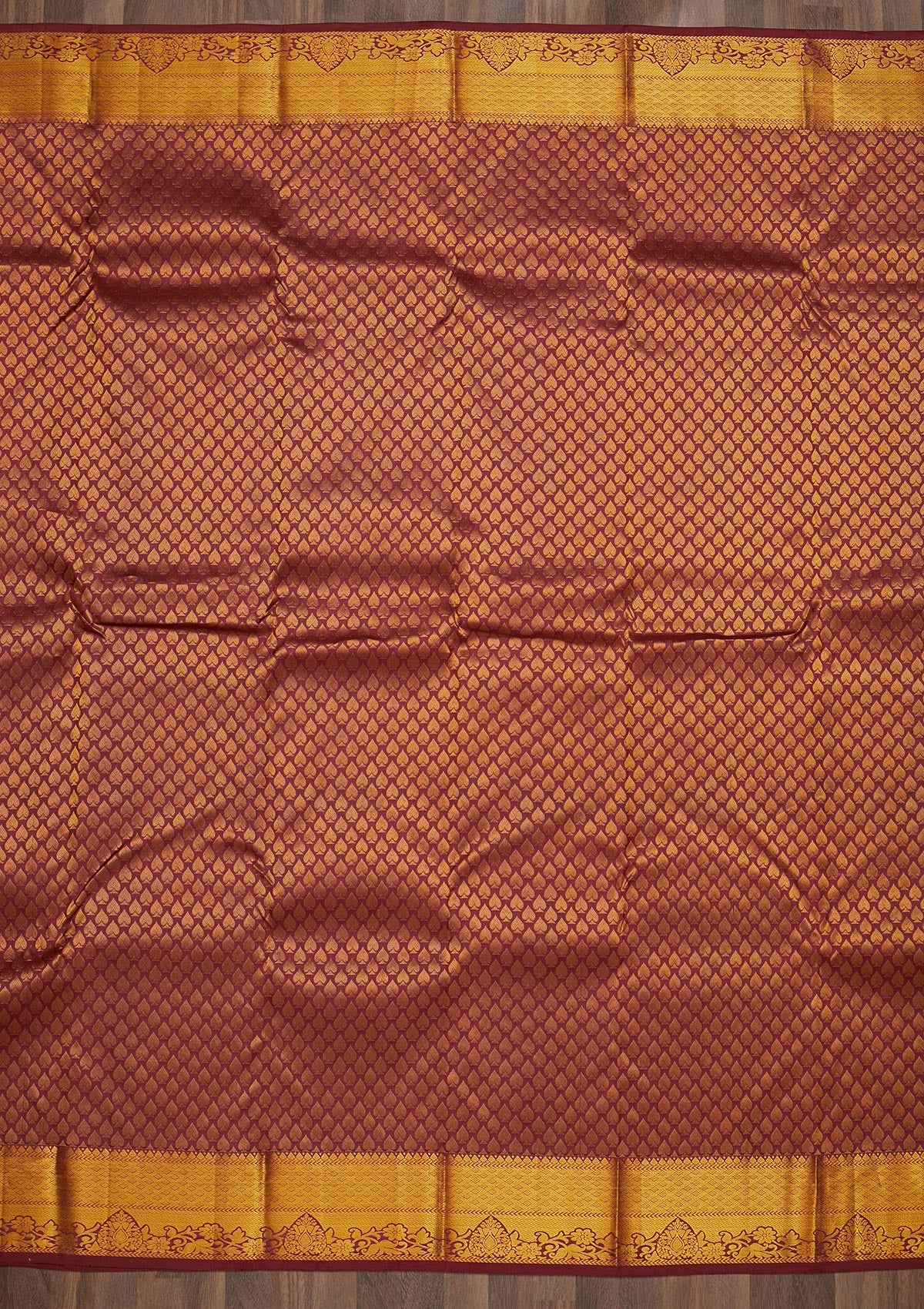 Maroon Zariwork Pure Silk Saree-Koskii