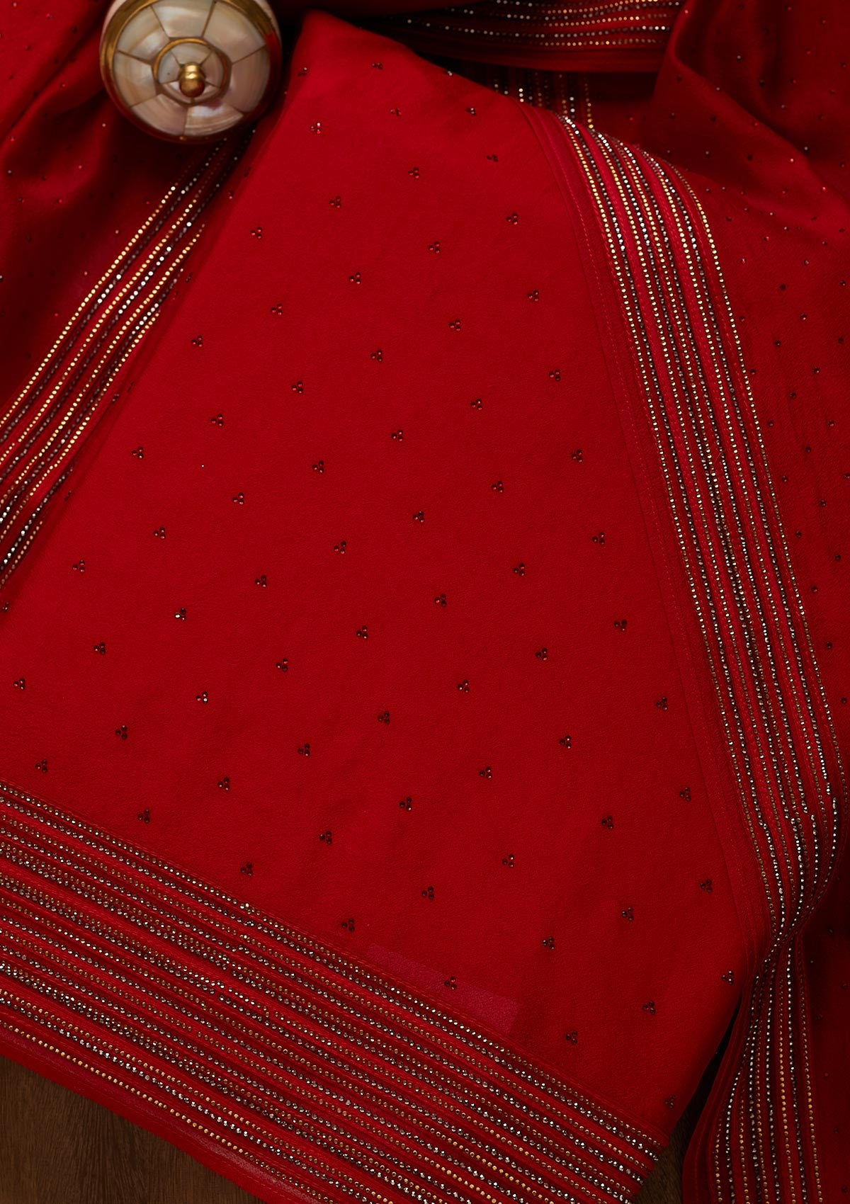 Maroon Zariwork Raw Silk Unstitched Salwar Suit-Koskii