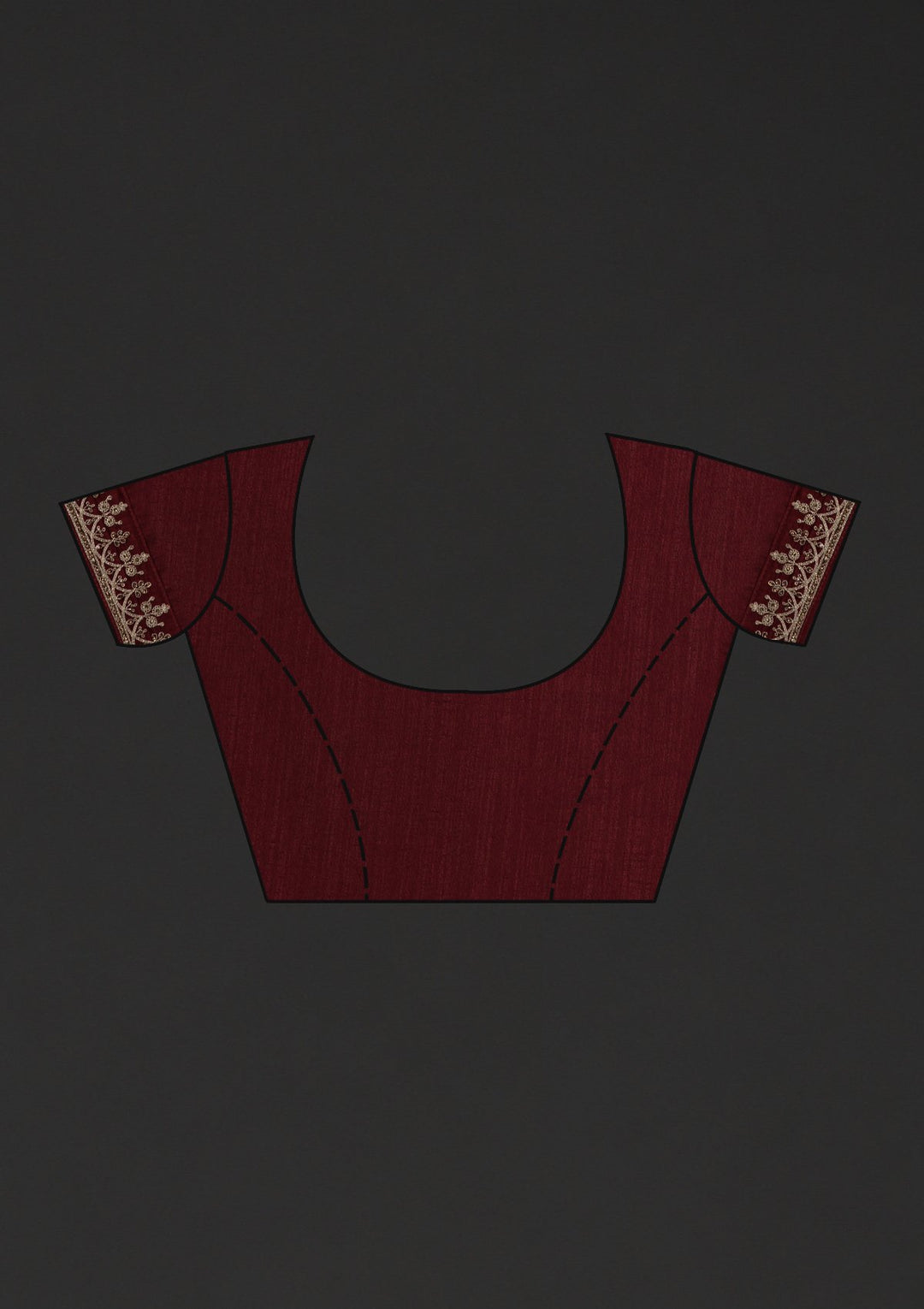 Maroon Zariwork Raw Silk Designer Saree - koskii