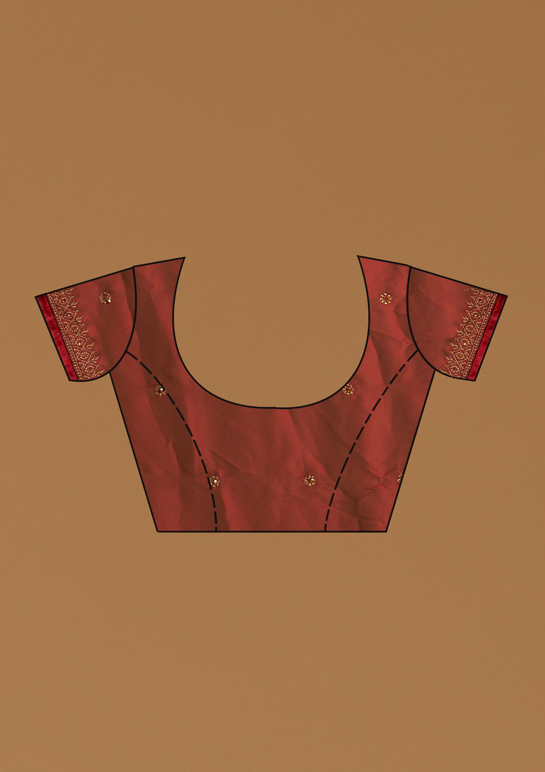 Maroon Zari Work Semi Crepe Designer Saree-Koskii