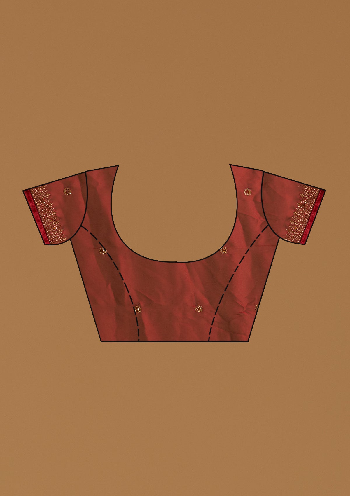 Maroon Zari Work Semi Crepe Designer Saree-Koskii