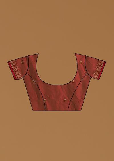 Maroon Zari Work Semi Crepe Designer Saree-Koskii