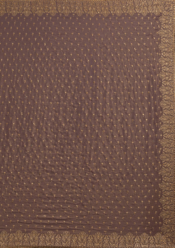 Mauve Zariwork Shimmer Designer Saree - koskii