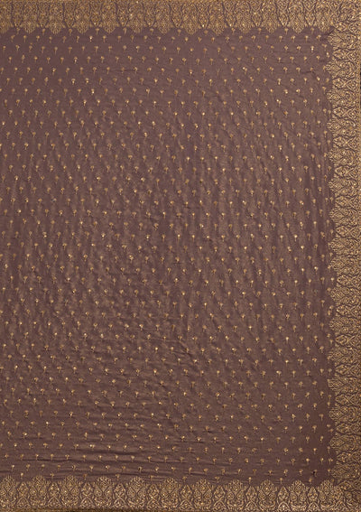 Mauve Zariwork Shimmer Designer Saree - koskii