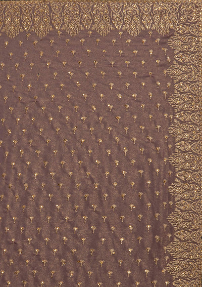 Mauve Zariwork Shimmer Designer Saree - koskii