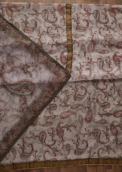 Mehendi Print Tissue Unstitched Salwar Suit-Koskii
