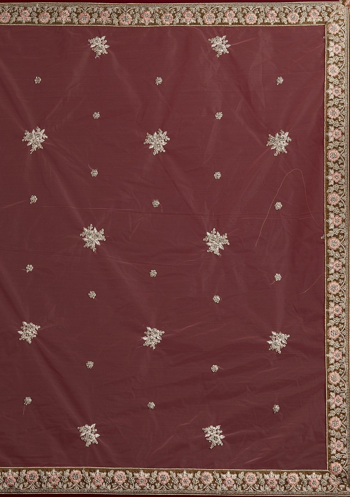 Mehendi Silver Stonework Velvet Designer Semi-Stitched Lehenga - koskii