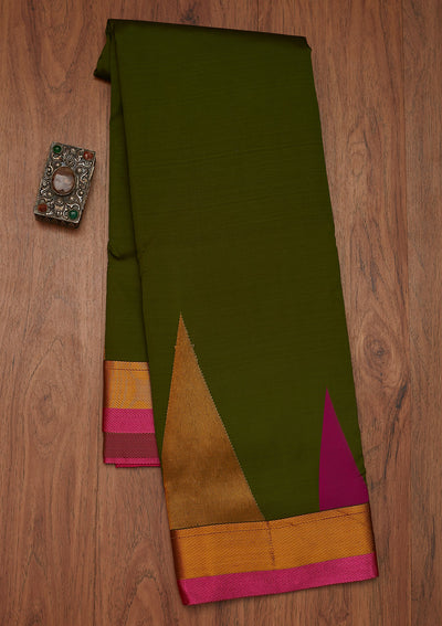 Mehendi Zariwork Art Silk Designer Saree - Koskii