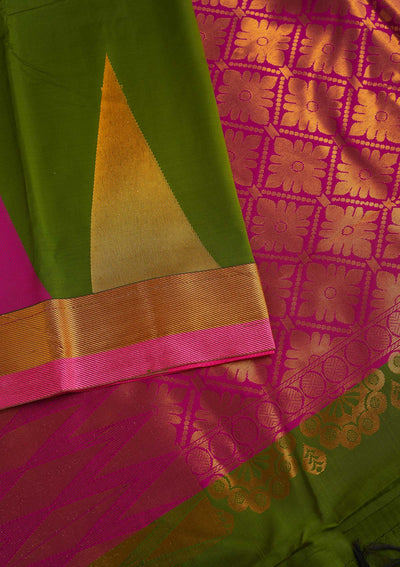 Mehendi Zariwork Art Silk Designer Saree - Koskii