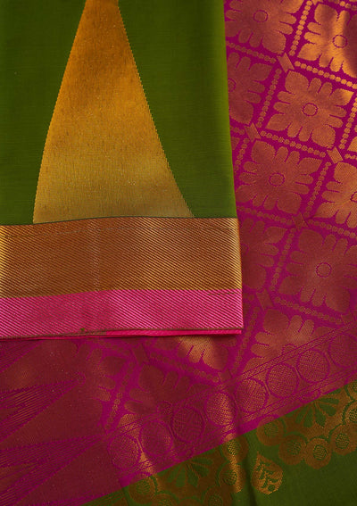 Mehendi Zariwork Art Silk Designer Saree - Koskii