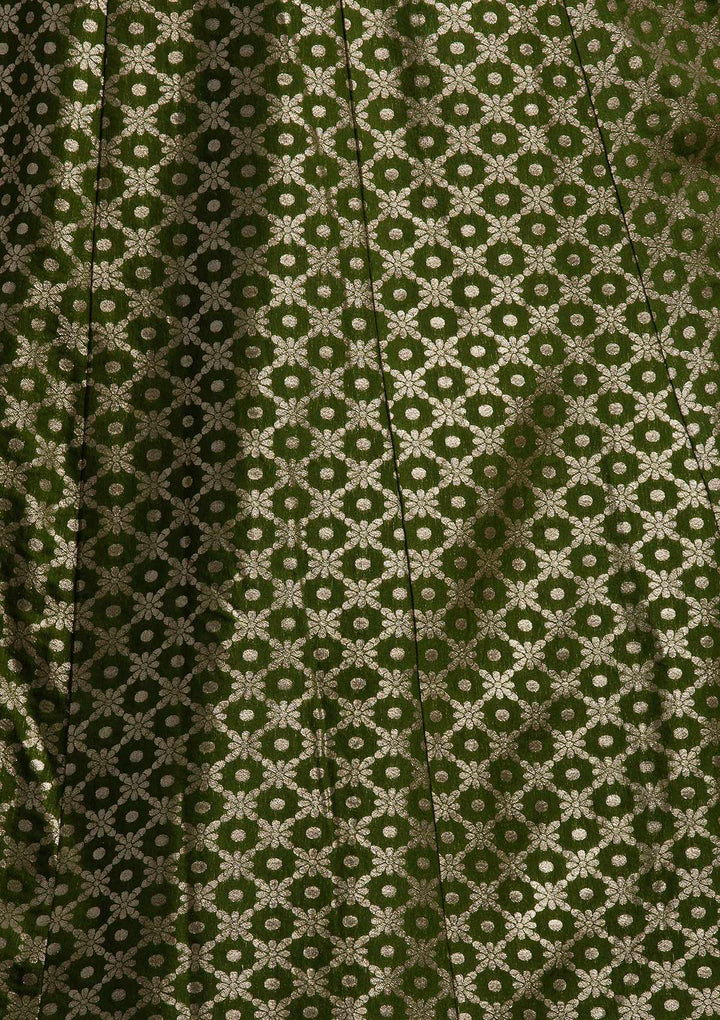 Mehendi Zariwork Banarasi Designer Skirt - koskii