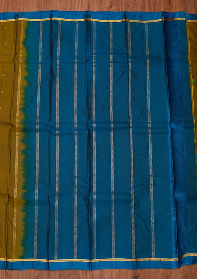 Mehendi Zariwork Pure Silk Designer Unstitched Saree - Koskii