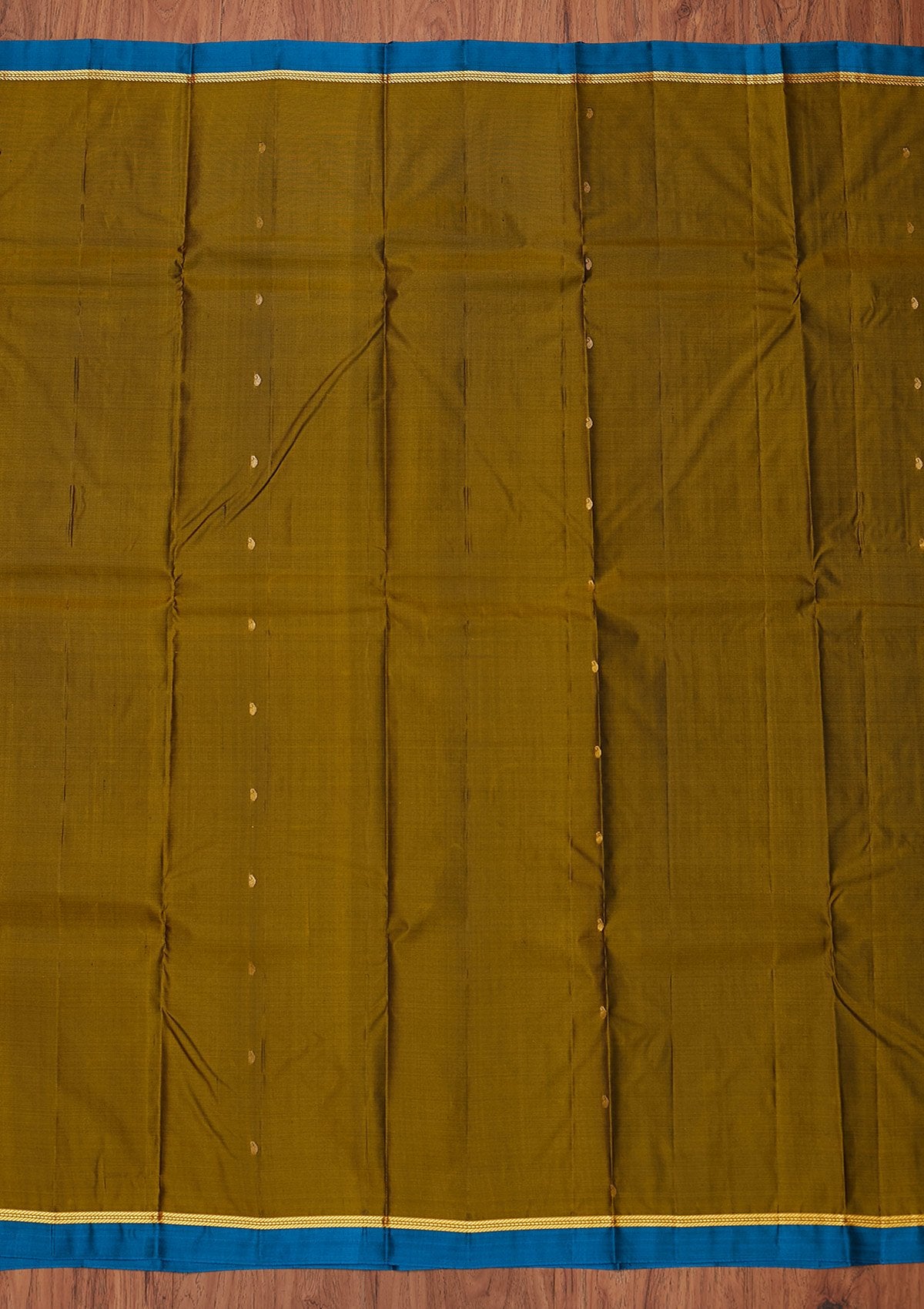 Mehendi Zariwork Pure Silk Designer Unstitched Saree - Koskii