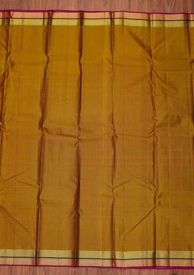Mehendi Zariwork Pure Silk Designer Unstitched Saree - Koskii