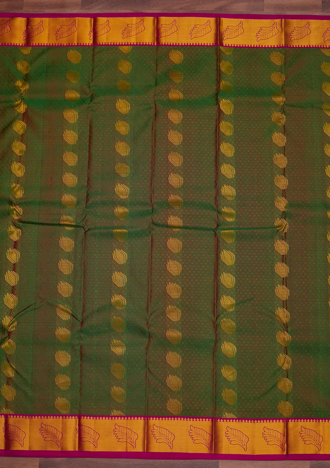 Mehendi Zariwork Pure Silk Designer Saree - Koskii