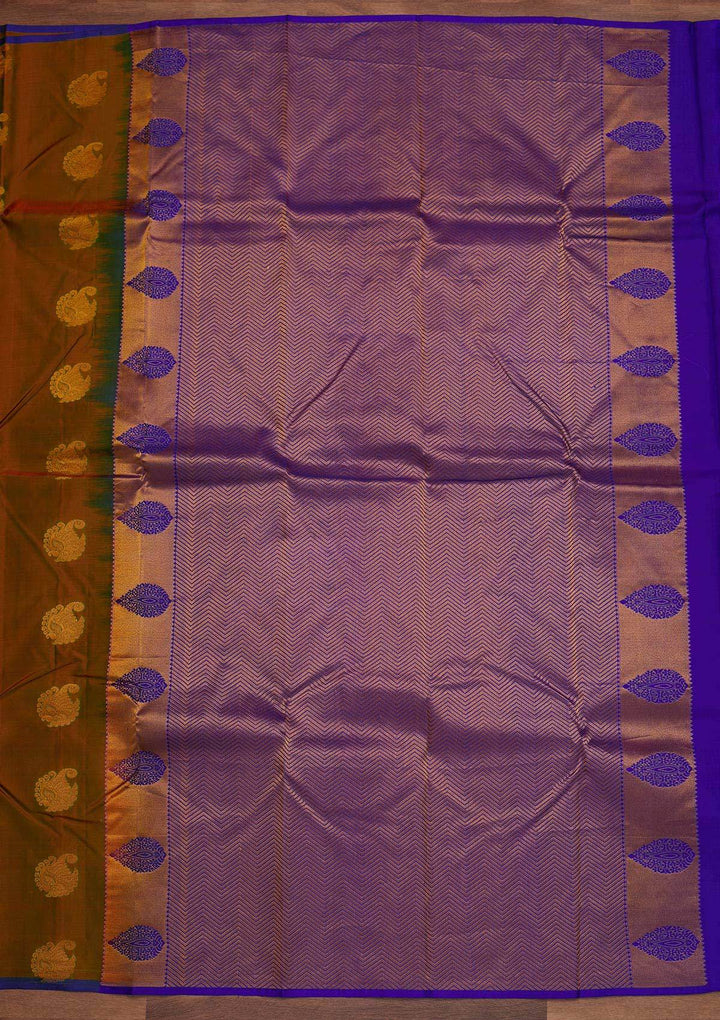 Mehendi Zariwork Pure Silk Designer Saree - Koskii