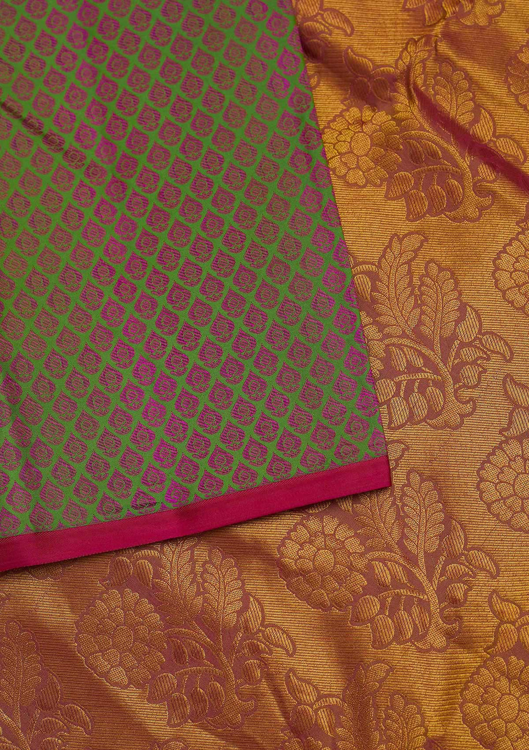Mehendi Zariwork Pure Silk Designer Saree - Koskii