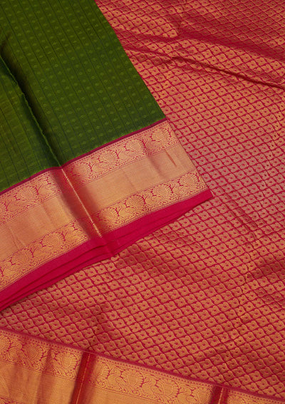 Mehendi Zariwork Pure Silk Saree - Koskii