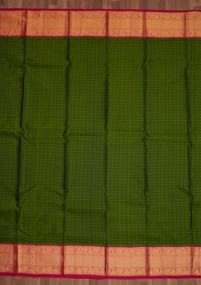 Mehendi Zariwork Pure Silk Saree - Koskii