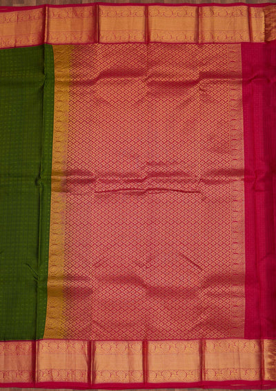 Mehendi Zariwork Pure Silk Saree - Koskii