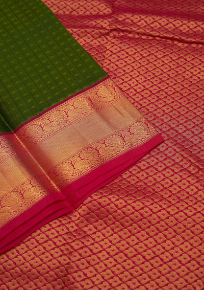 Mehendi Zariwork Pure Silk Saree - Koskii