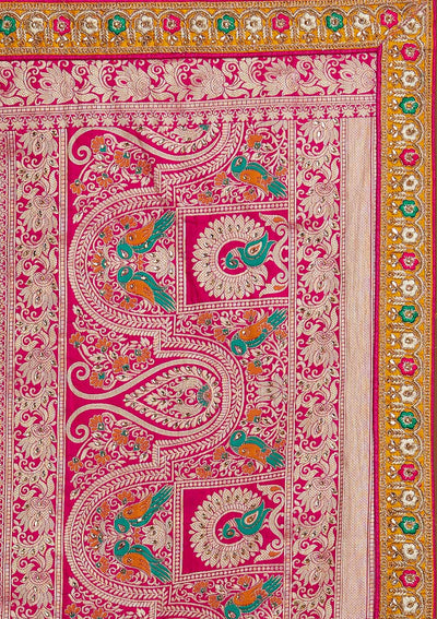 Multi Stonework Banarasi Designer Semi-Stitched Lehenga - koskii