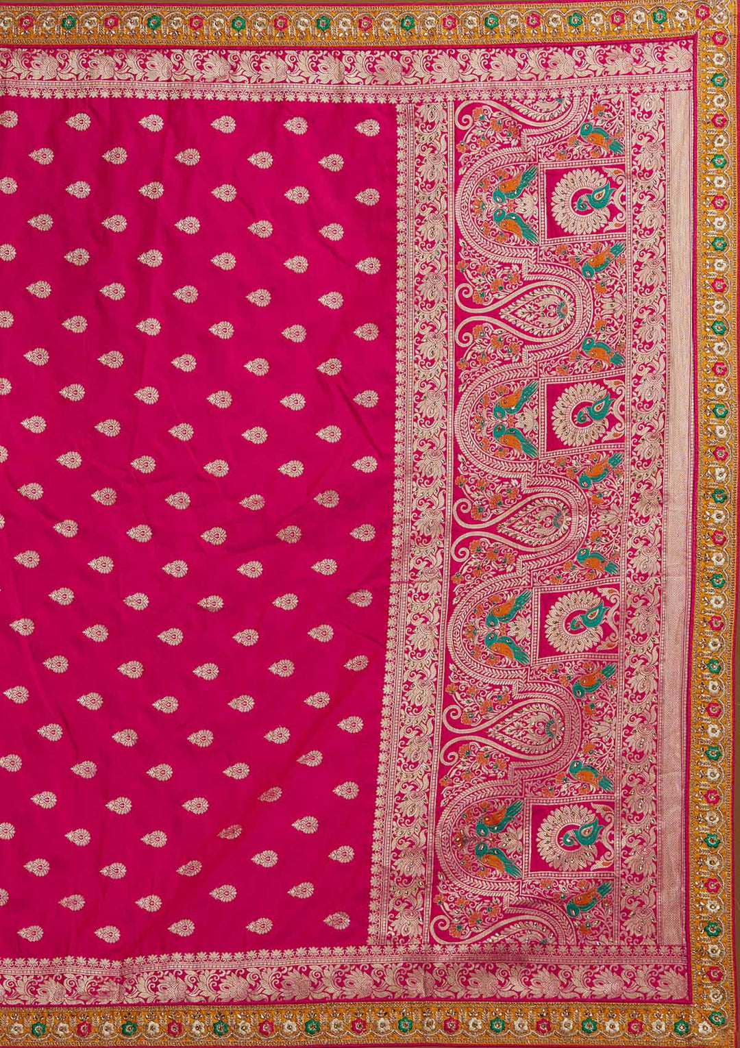 Multi Stonework Banarasi Designer Semi-Stitched Lehenga - koskii