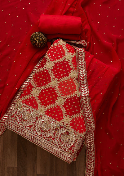 Designer Red Salwar Suit With Pink Dupatta In Satin Georgette EXMAY44 –  ShreeFashionWear
