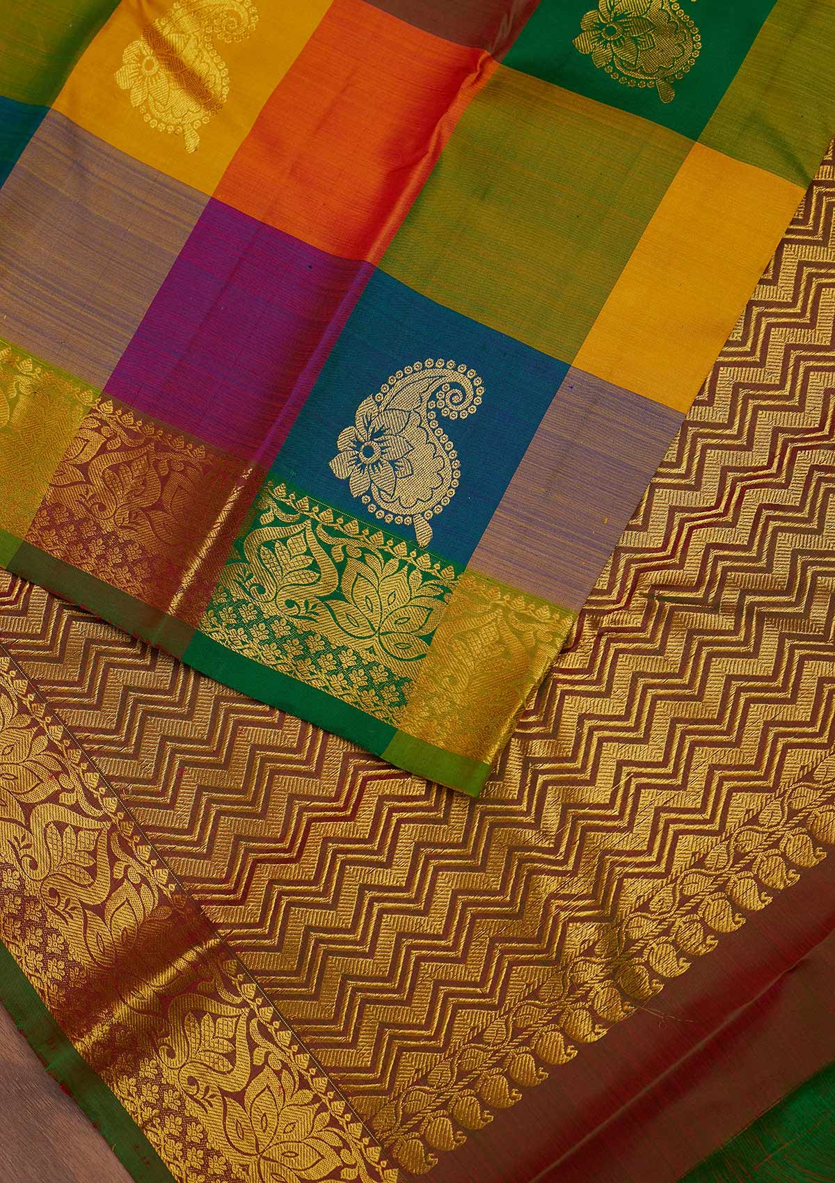 Multi Zariwork Pure Silk Designer Saree - Koskii