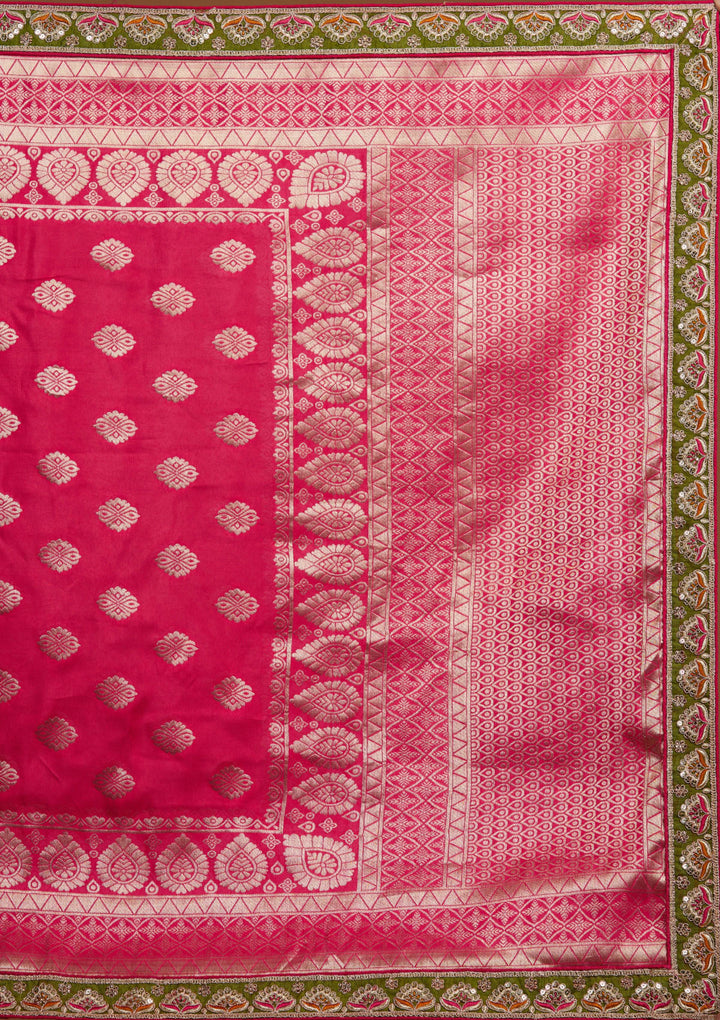 Multi Zariwork Raw Silk Designer Lehenga-Koskii