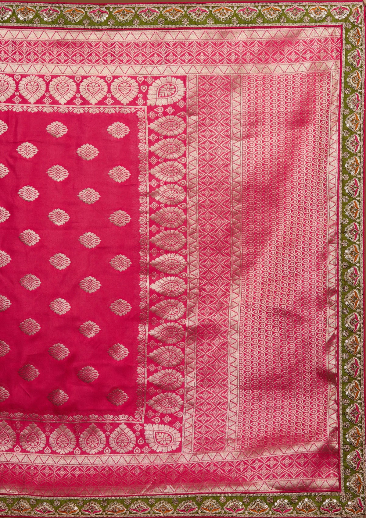 Multi Zariwork Raw Silk Designer Lehenga-Koskii