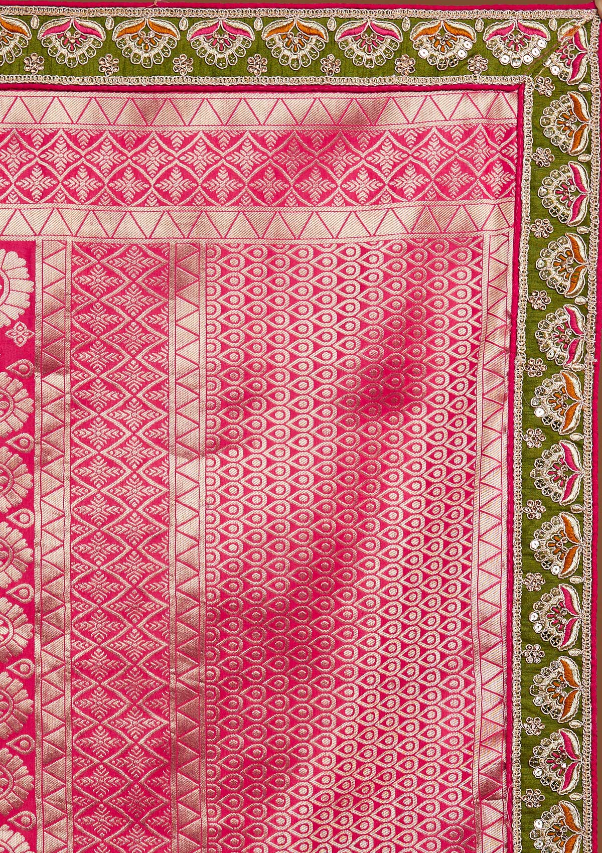 Multi Zariwork Raw Silk Designer Lehenga-Koskii