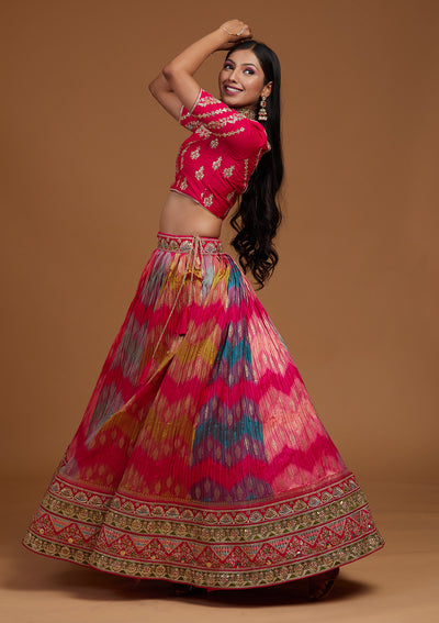 Multi Zariwork Raw Silk Designer Lehenga-Koskii