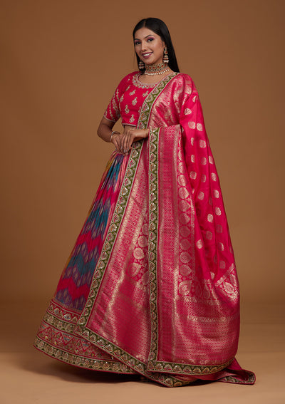 Multi Zariwork Raw Silk Designer Lehenga-Koskii