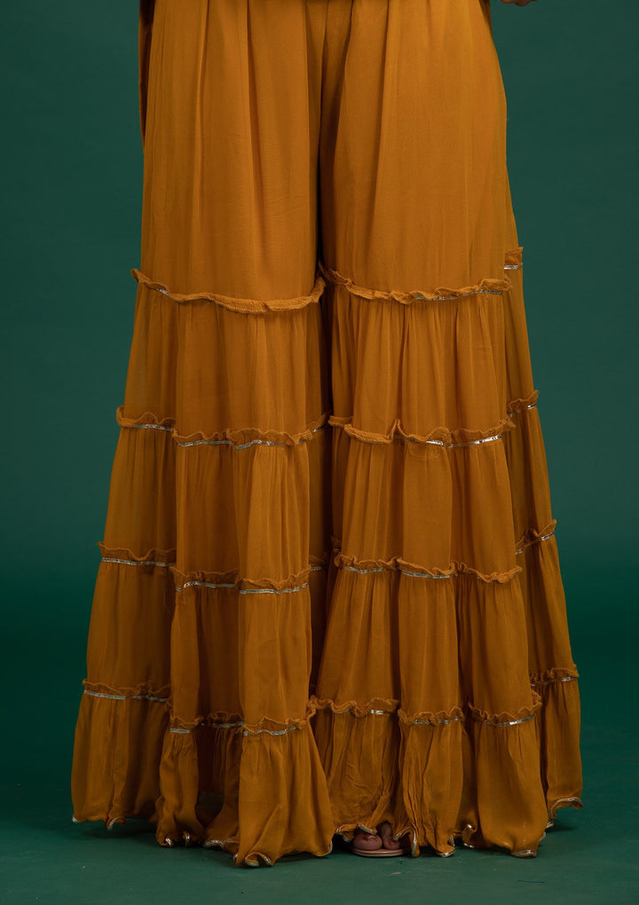 Mustard Chikankari Georgette Designer Salwar-Suit - Koskii