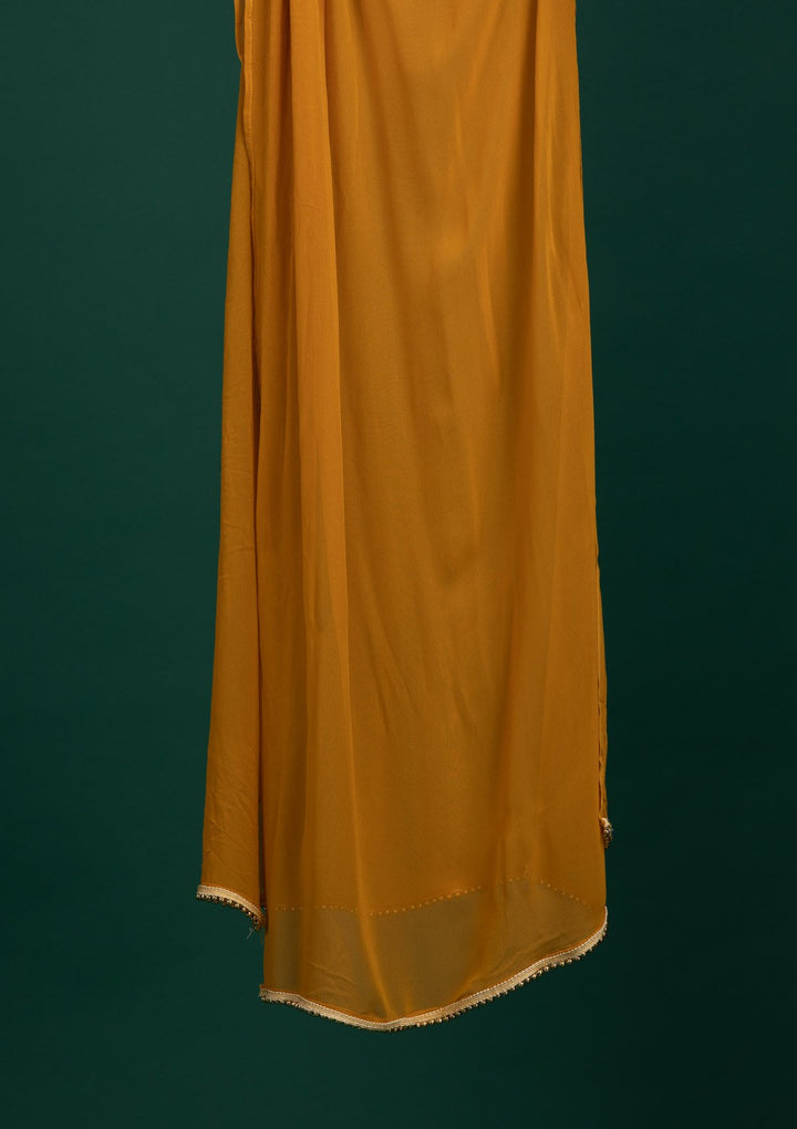 Mustard Chikankari Georgette Designer Salwar-Suit - Koskii