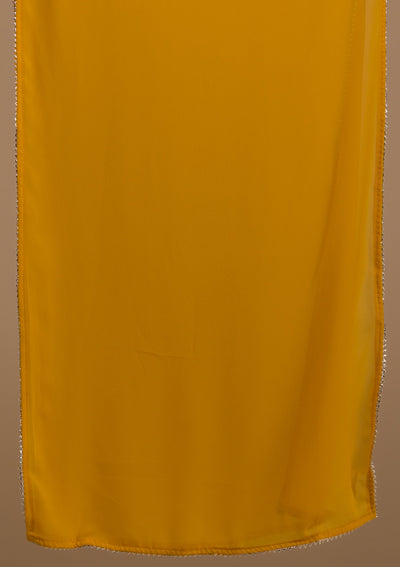 Mustard Sequins Georgette Readymade Salwar Suit-Koskii