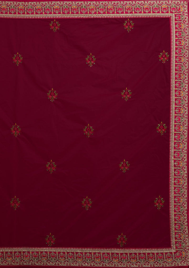 Mustard Sequins Raw Silk Designer Semi-Stitched Lehenga - koskii