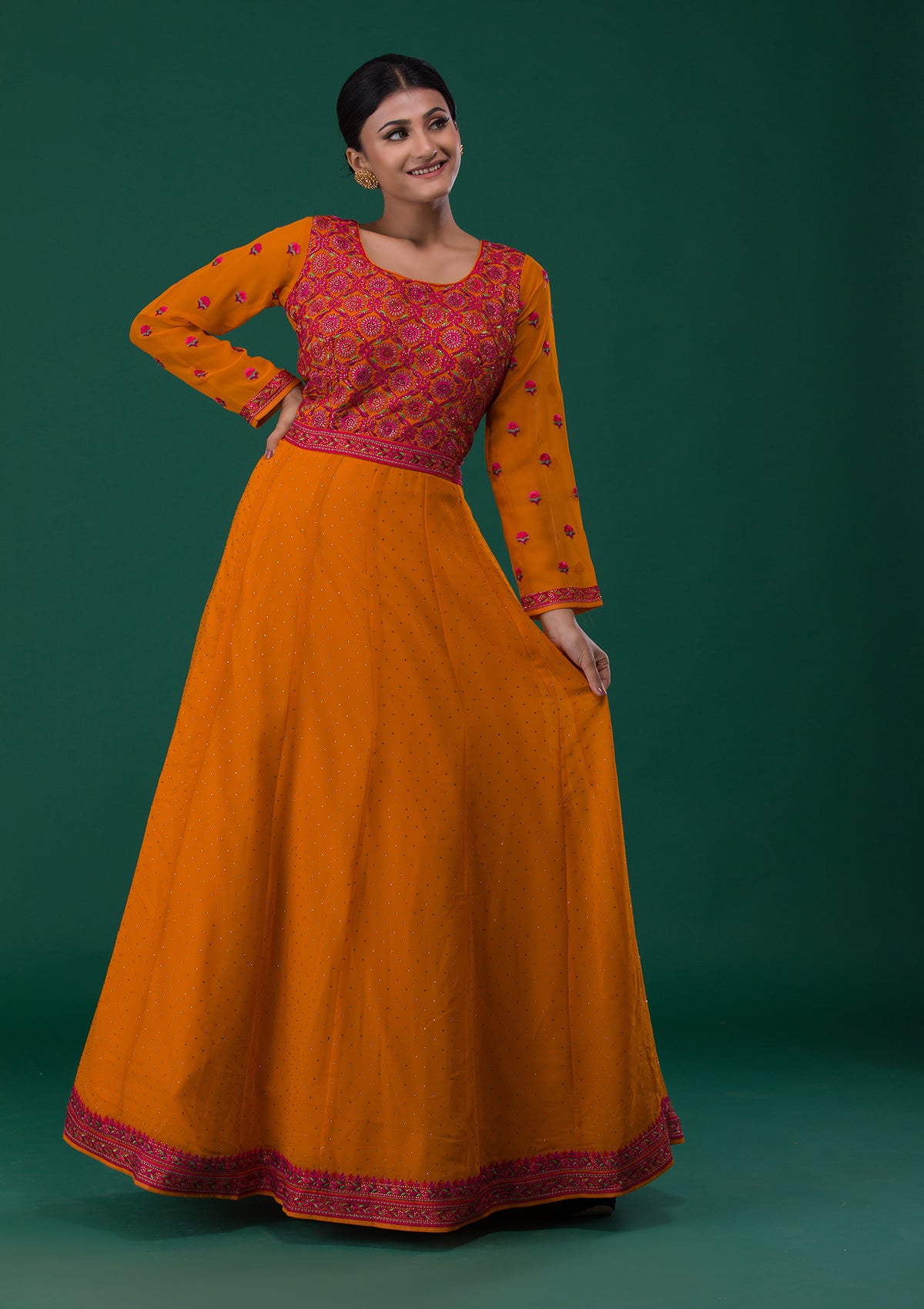 South cotton kurti and pant with thread embroidery work - Kurti Fashion