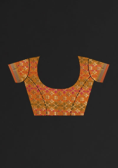 Mustard Zariwork Art Silk Designer Saree - koskii