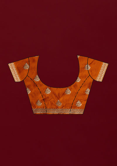 Mustard Zariwork Art Silk Designer Saree - koskii