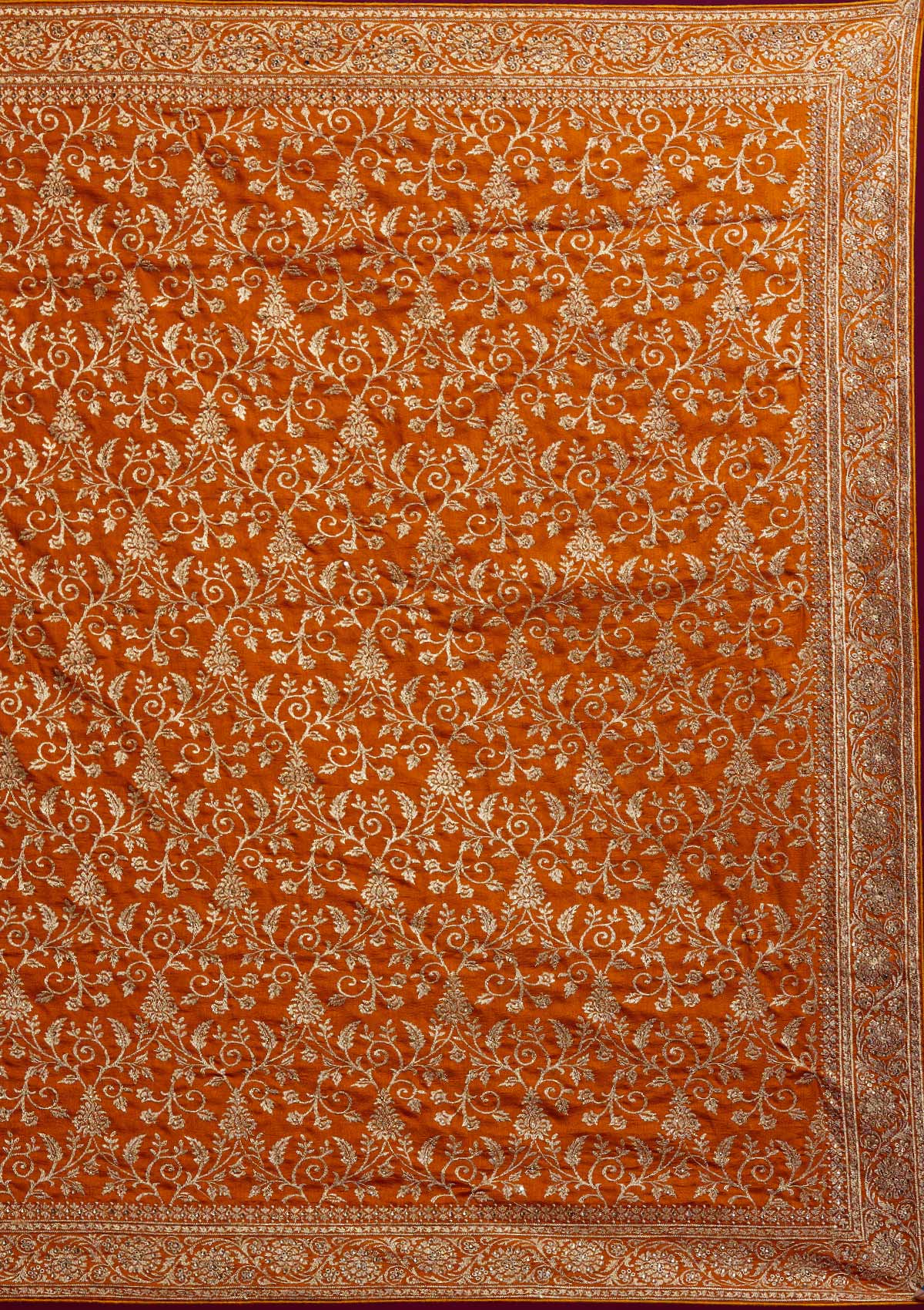 Mustard Zariwork Art Silk Designer Saree - koskii