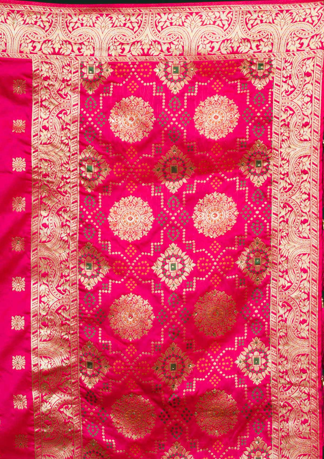 Mustard Zariwork Banarasi Lehenga-Koskii